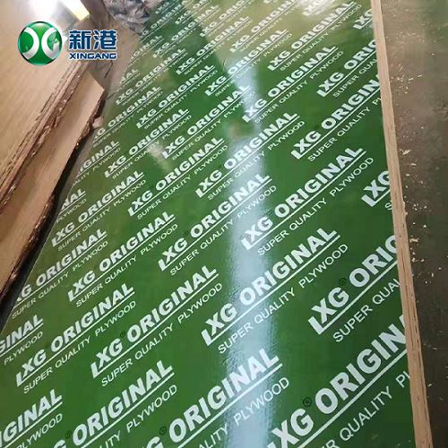 GREEN PLASTIC FILM FACED PLYWOOD FOR CONSTRUCTION